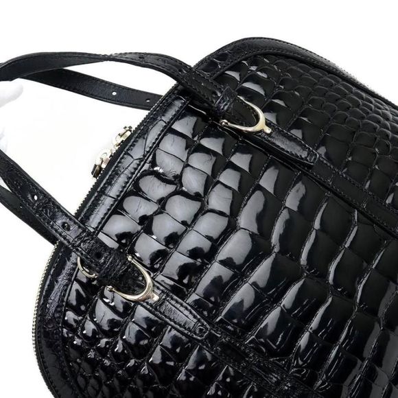 Gucci Crocodile Leather Handbag Black - Picture 13 of 13
